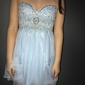 Blue formal/prom short dress size 6 only worn once